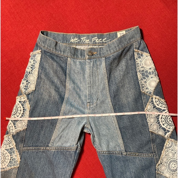 Free People In My Element Patched Flare Jeans 27 (*30) Runs Large Preowned $168 - Picture 10 of 16